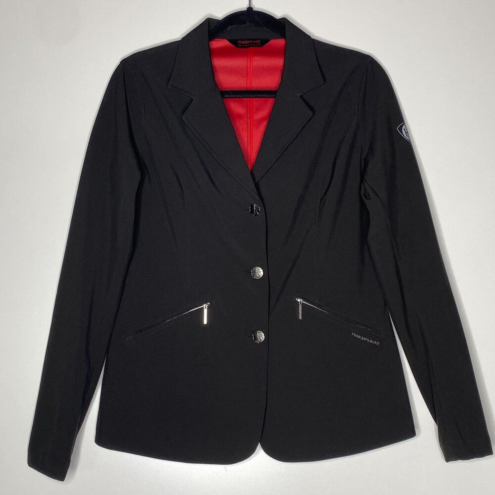 Moncler Black and Red Blazer Tailored Suit Jacket